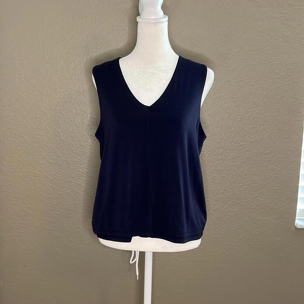 Athleta Navy Blue Two Tiered VNeck Tank Top Size Small